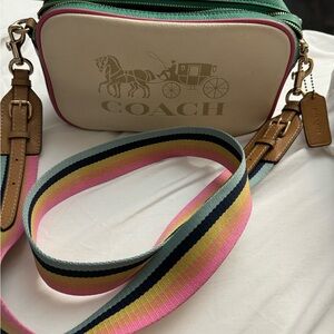 Coach Cream and Multicolor Crossbody Bag